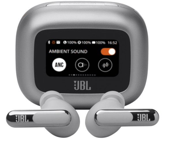 JBL Live Beam 3 True Wireless Noise-Cancelling Stick Closed Earbuds – Silver